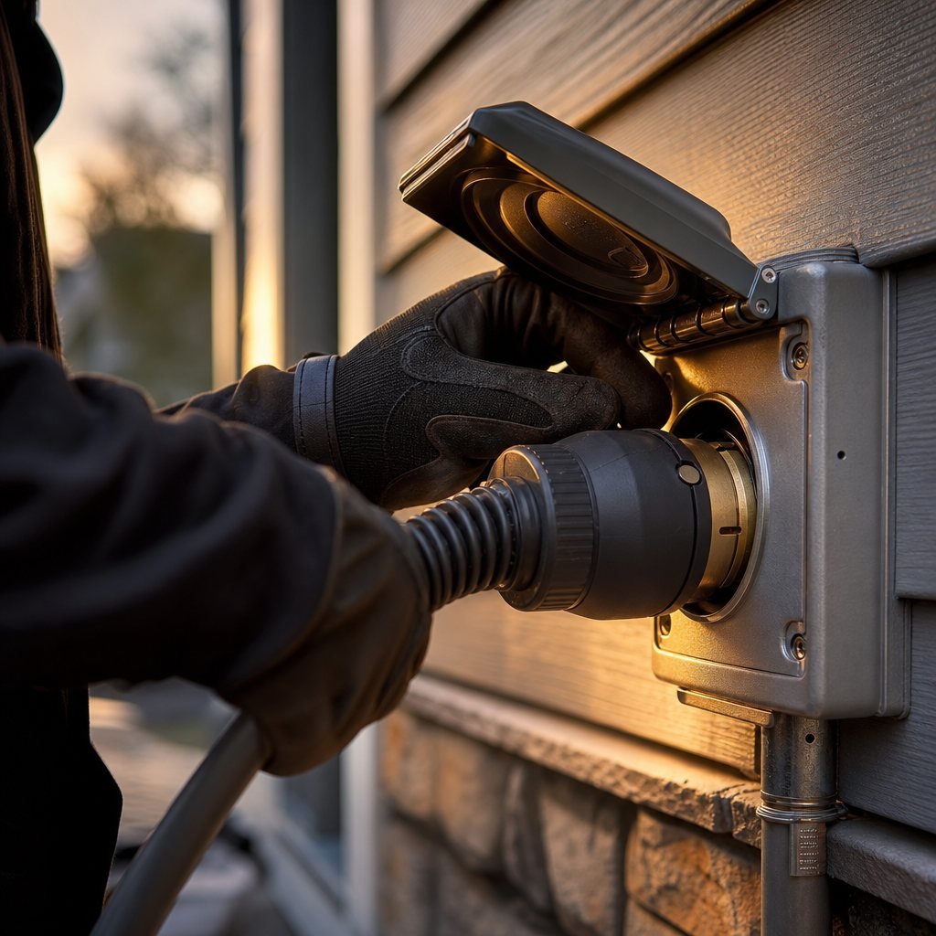 Generator inlet installed at a rural Hooper, Utah property